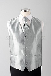 Pánská svatební vesta s regatou stříbrná