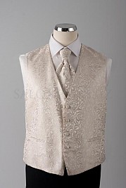 Pánská svatební vesta s regatou krémová