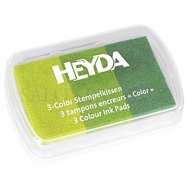 Razítkovací polštářky tříbarevné - odstíny zelené