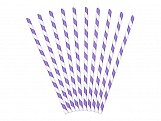 Papírová brčka pruhovaná lila