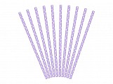 Papírová brčka puntíkovaná lila