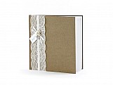 Svatební kniha hostů z přírodního papíru s krajkou
