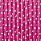 Papírová brčka puntíkovaná růžová tmavá